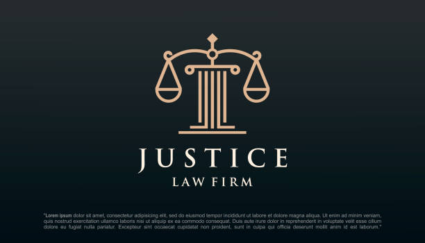 symbol anwaltskanzlei, anwaltskanzlei, anwaltsdienstleistungen, luxuswappen, vektor-logo-design. - legal scales stock-grafiken, -clipart, -cartoons und -symbole