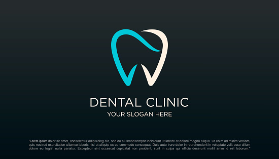 dental clinic tooth logo design vector illustration.