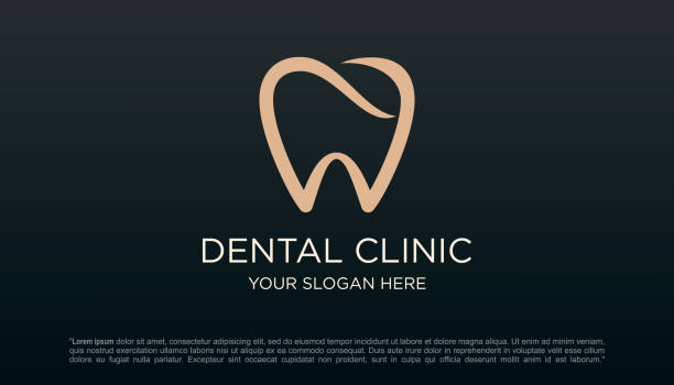 dental clinic tooth logo design vector illustration. dental clinic tooth logo design vector illustration. dentist logos stock illustrations