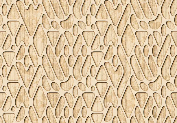 Vector illustration of seamless  abstract  wood  textured  pattern