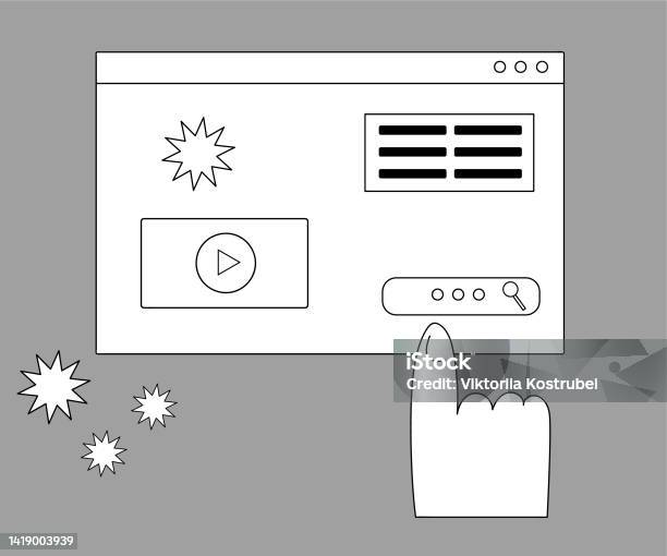 Computer Line Interface Designs Cms Concept Illustrations Line Computer Interfaces Cms Development ...