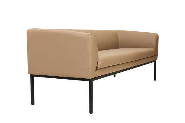 istock beige leather ofice sofa in strict style isolated on white background, side view 1419004853
