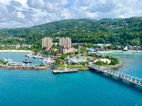 Jamaica - ocho rios - bay in the colors of the Caribbean north of Jamaica