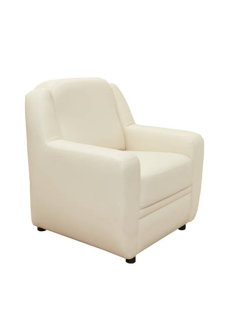 istock beige leather comfortable armchair isolated on white background, side view 1419011372