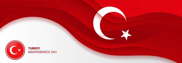 ilustraciones, imágenes clip art, dibujos animados e iconos de stock de papel abstracto rojo y blancofondo cortado con diseño de espacio en blanco para el día de la independencia de llave.  fondo futurista moderno - bandera turquia