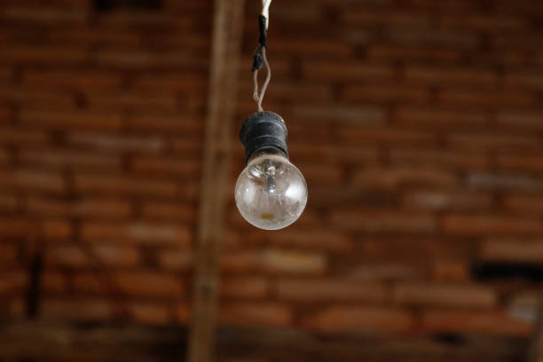 old lamp wired in socket at home old house