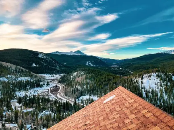 Photo of Beautiful view of snow-capped mountains in Breckenridge, Colorado.