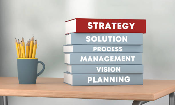 istock Strategy books are on the table 1419013787