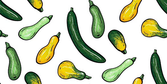 Zucchini Pattern Zucchini Seamless Pattern Vector Illustration Stock Illustration ...