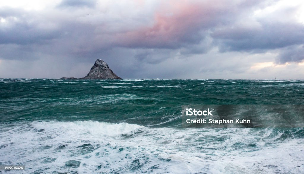 Norwegian Coast in winter Andenes, Norway, on January 20, 2017: Norwegian Coast in winter Bay of Water Stock Photo