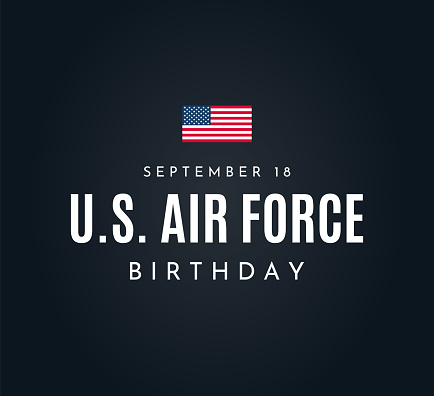 U.S. Air Force Birthday card, September 18. Vector