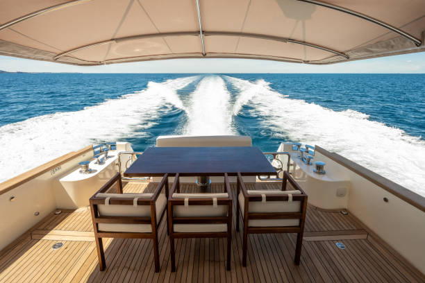 istock Empty deck of luxury yacht 1419016037