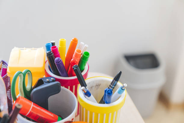 istock Pens on the school desk 1419022438
