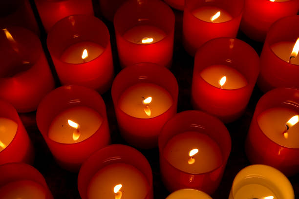 istock Concept image with group of red votive candle. 1419022616