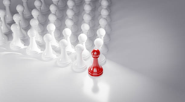 istock Leadership Concept Red Pawn Chess Leading White Pawn Formation 3D Render 1419023671