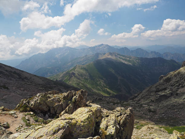 istock high mountain view scenery with the blue sky and clouds and green meadow 1419026316