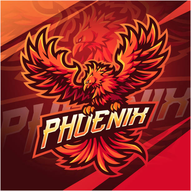 phoenix esport maskottchen - garuda stock-grafiken, -clipart, -cartoons und -symbole