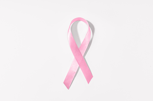 Breast Cancer Pink Ribbon isolated on white background
