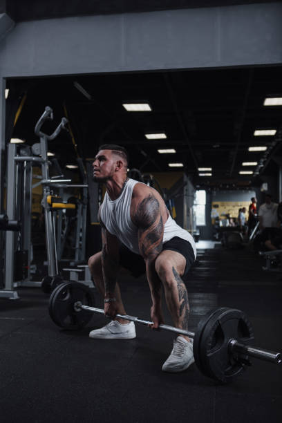 istock Muscular male bodybuilder working out at gym 1419031183