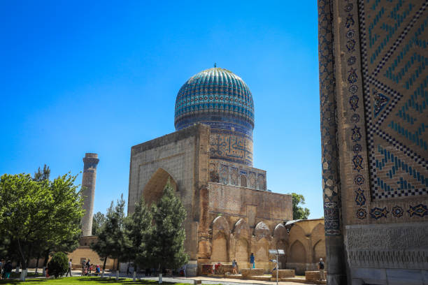 istock Magnificent View to the Oriental and Mosaic Bibi-Khanym Mosque in Samarkand 1419031330
