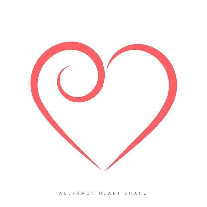 Abstract heart shape vector stock illustration.