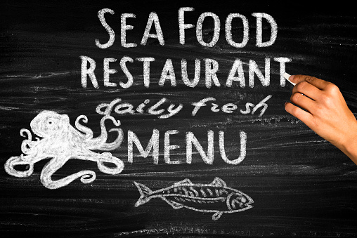Seafood restaurant menu