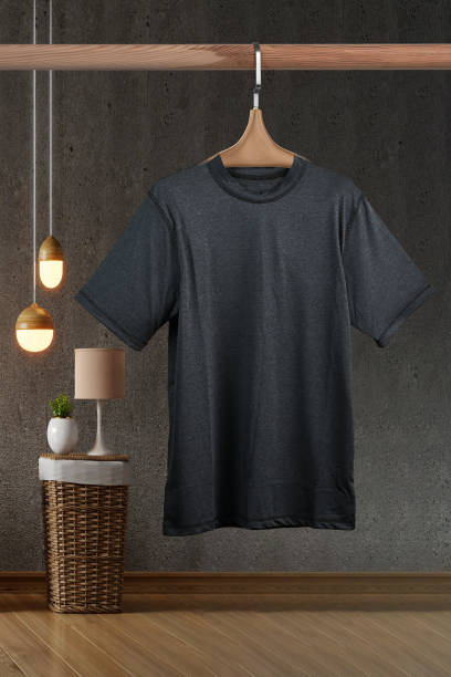 istock men's t-shirt with short sleeve mockup, front view, design presentation for print 1419033617