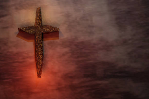istock Wooden cross. Religious background. 1419034009