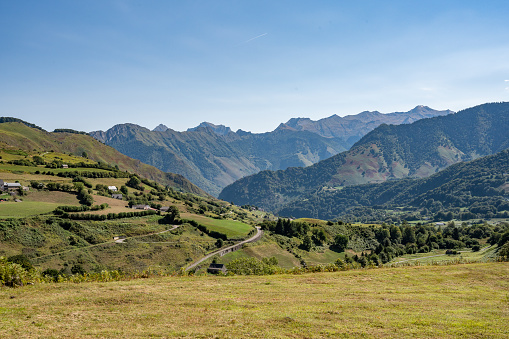 Panorama of the Aspe mountain in the Pyrenees