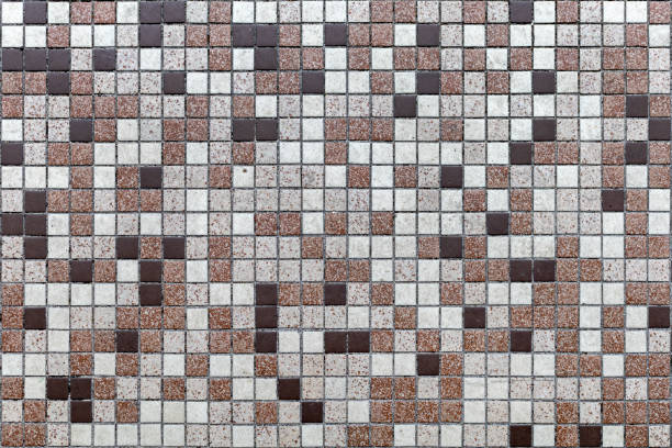 istock Grey and brown mosaic wall texture and background 1419052046