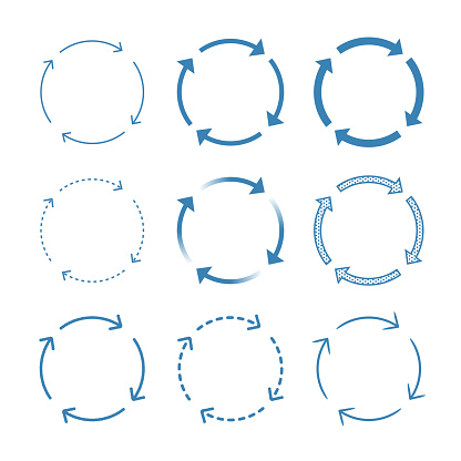 Circulator L Rotation Set Of 4 Steps Arrows In The Form Of Rotation Process Circulation ...