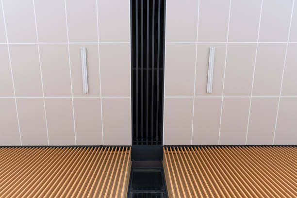 istock White ceiling and yellow stripes on the building 1419063509