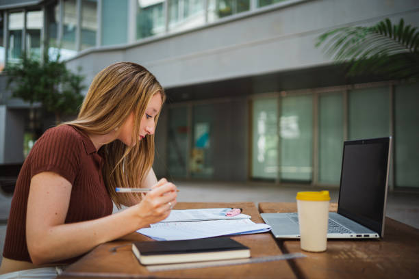 istock Student girl reviewing her notes 1419065527