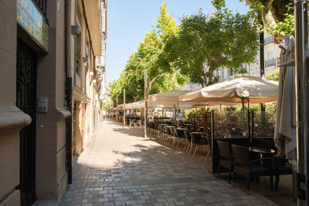 istock Street with bar terraces in Spain 1419068273