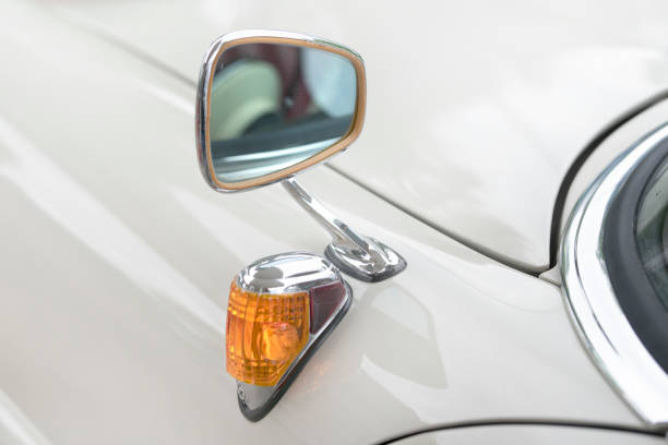 Exterior mirrors and indicators from the oldtimer stock photo