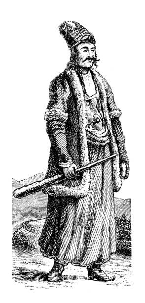 istock Antique illustration, ethnography and indigenous cultures: Central Asia and Eastern Europe, Kurdish men 1419073888