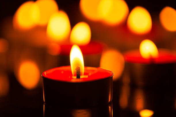 istock Macro candle,Burning candles on dark background 1419074888