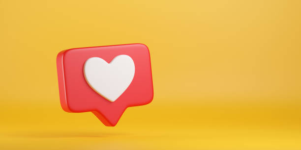 istock Heart in red speech bubble icon with copy space. 3d illustration. 1419075315