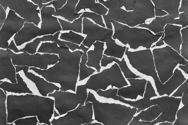 istock Black and White Torn Paper Collage Style, Ripped Paper Effect, Texture Abstract Background, Copy Space for Text. 1419076650