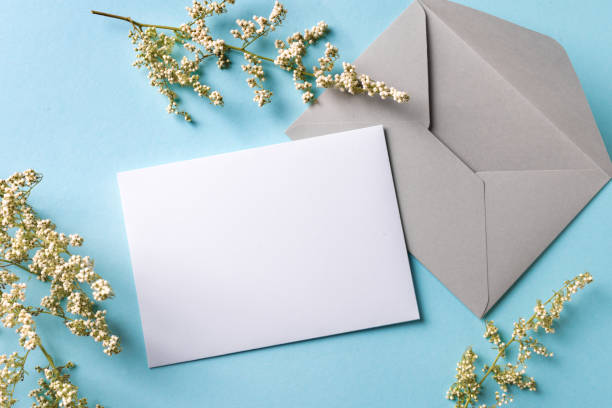 istock Blank card and  white flowers 1419079479
