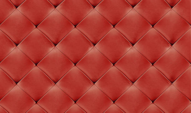 istock Red natural leather background, classic checkered pattern for furniture, wall, headboard 1419084028