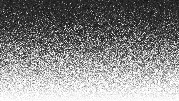 Black Noise Stipple Dots Halftone Gradient Vector Distressed Textured Background Black Noise Stipple Dots Halftone Gradient Vector Distressed Textured Background. Hand Drawn Dotwork Abstract Grungy Grainy Texture. Pointillism Art Abstraction Dotted Graphic Grunge Illustration speck of dust stock illustrations
