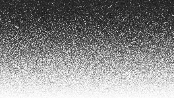 Vector illustration of Black Noise Stipple Dots Halftone Gradient Vector Distressed Textured Background