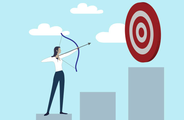istock Successful results and arrow in center as efficiency, profit and results. 1419087019