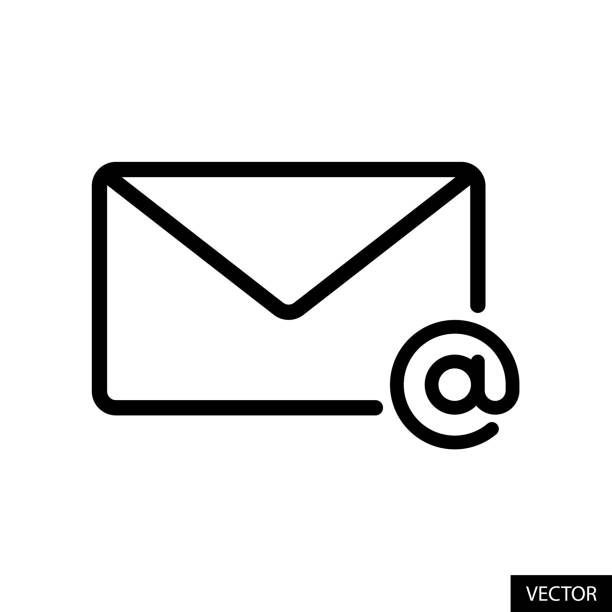 электронная почта или конверт с векторным значком в стиле строки, изолированный на белом фоне. редактируемая обводка. - @ stock illustrations