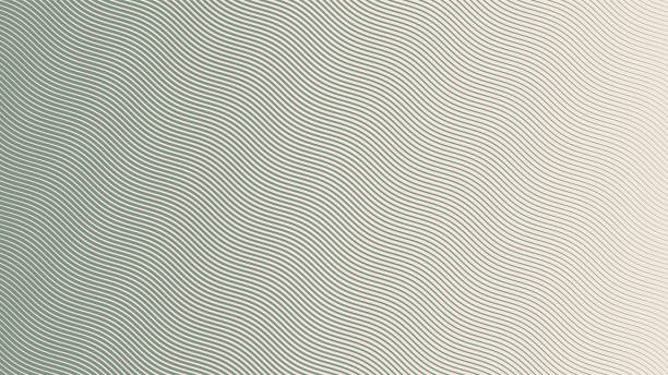 parallele schraffur wellenlinien halbtonmuster abstrakter vektor hellgrüne textur - engraving pattern engraved image striped stock-grafiken, -clipart, -cartoons und -symbole