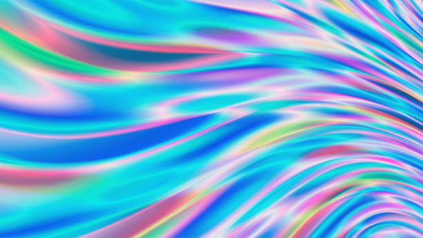 Hologram Effect Dynamic Energetic Structure Vector Liquid Abstract Background Hologram Effect Dynamic Energetic Structure Vector Liquid Abstract Background. Iridescent Holographic Neon Colored Wavy Pattern Modern Vibrant Gradient Abstraction. 3D Render Psychedelic Art Wallpaper colorful background stock illustrations