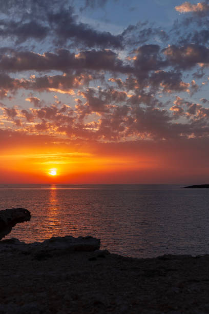 istock Sunset on blue ocean, amazing sky 1419092348