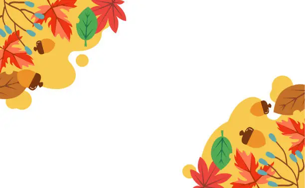 Vector illustration of Autumn botanical frame vector illustration