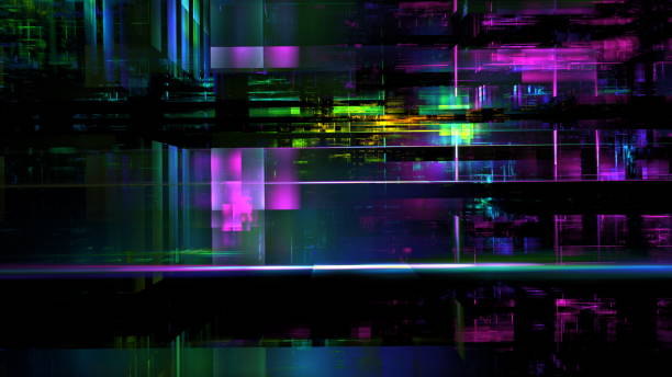 istock Abstract glowing geometric background. Modern digital technologies, an element of design and decoration. Geometric fantasy glow neon line background, technology banner. 3d render 1419096382